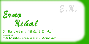 erno mihal business card